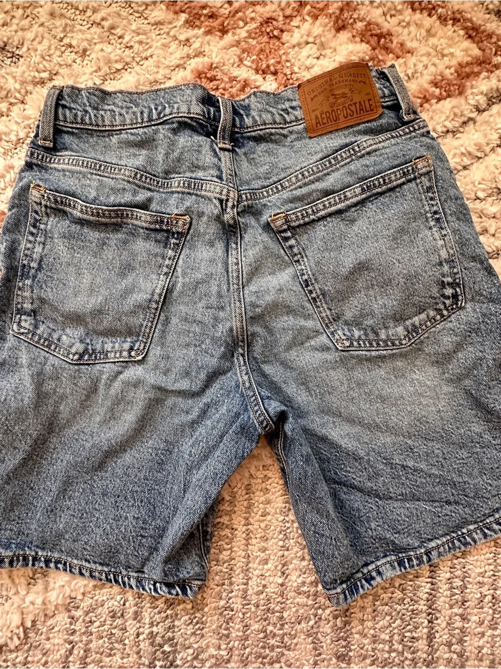 Aeropostale 💙 baggy longline shorts jorts medium blue tagged 31 women’s size 8